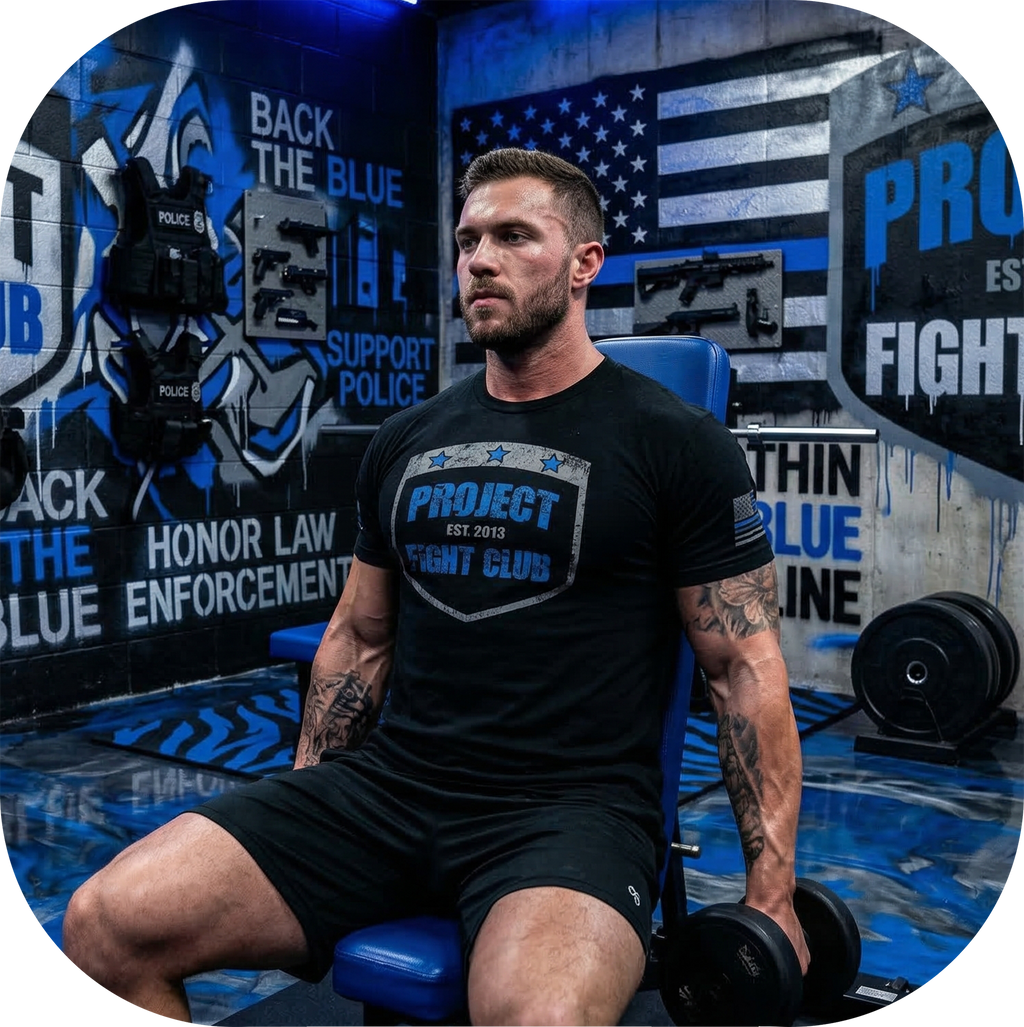 MENS BLACK T-SHIRT #5 - SUPPORT POLICE