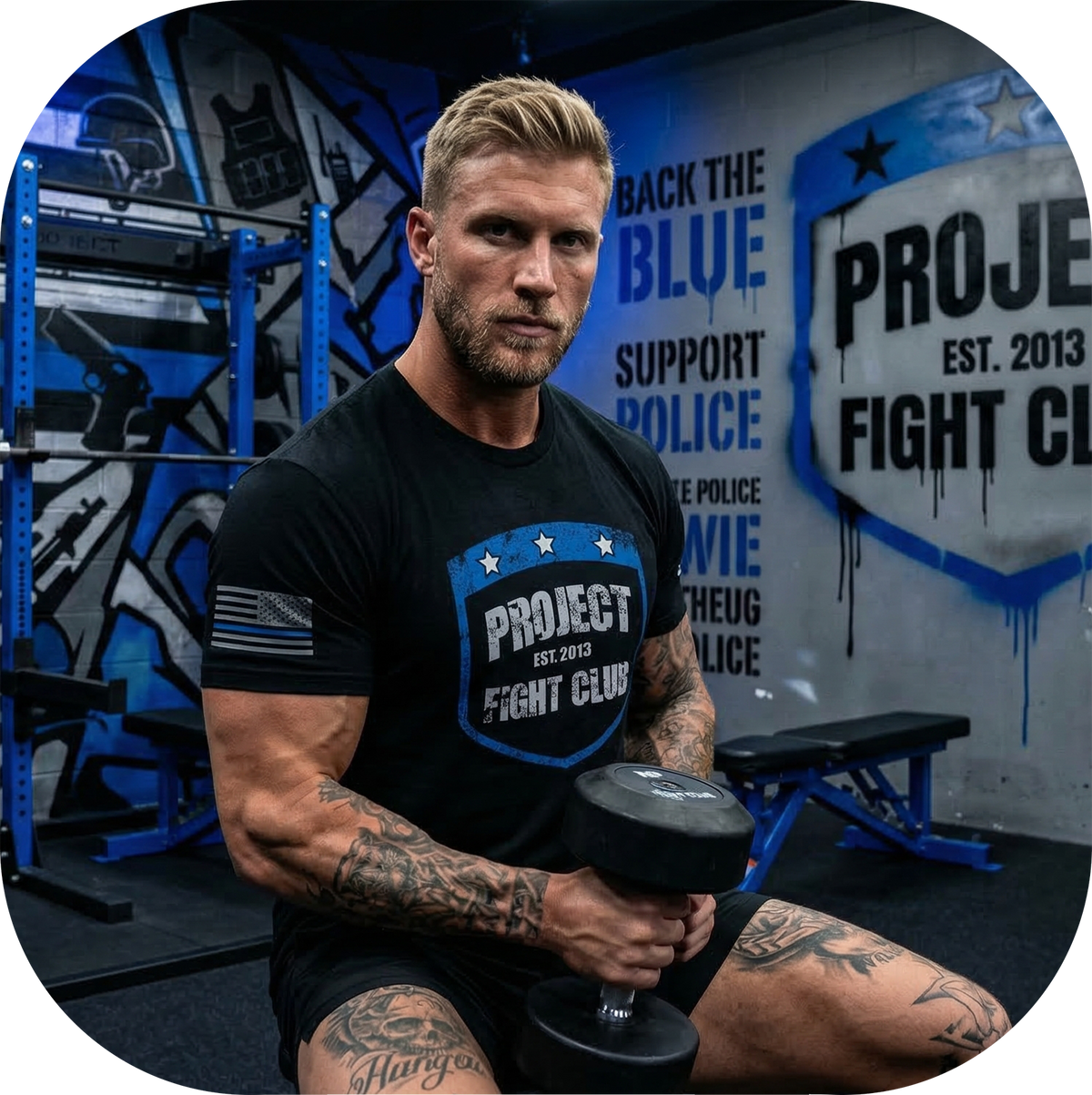 MENS BLACK T-SHIRT #6 - SUPPORT POLICE