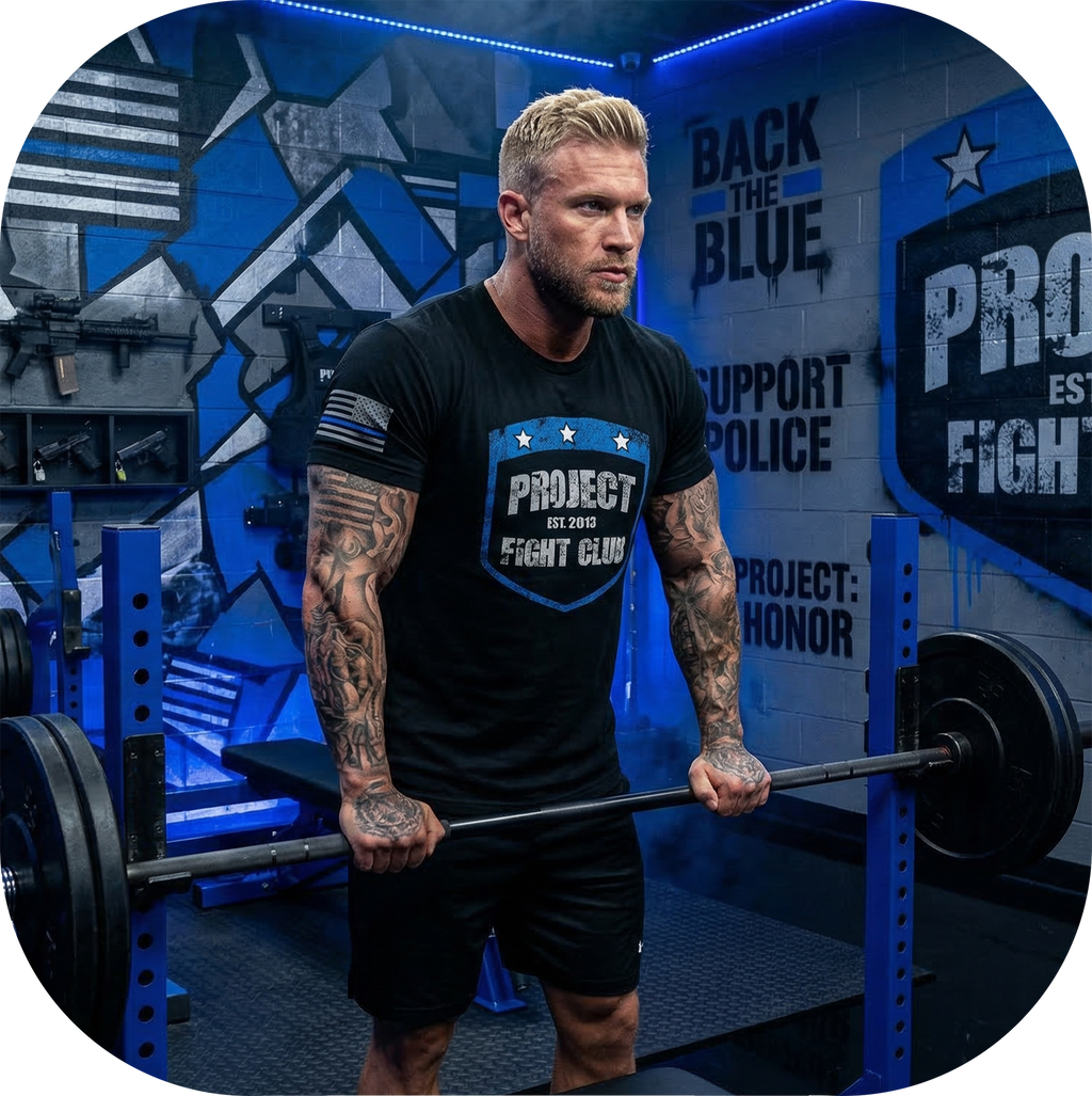 MENS BLACK T-SHIRT #6 - SUPPORT POLICE