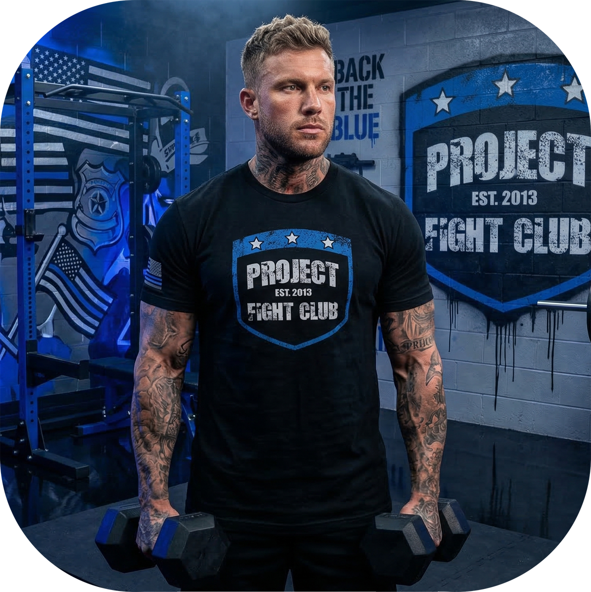 MENS BLACK T-SHIRT #6 - SUPPORT POLICE