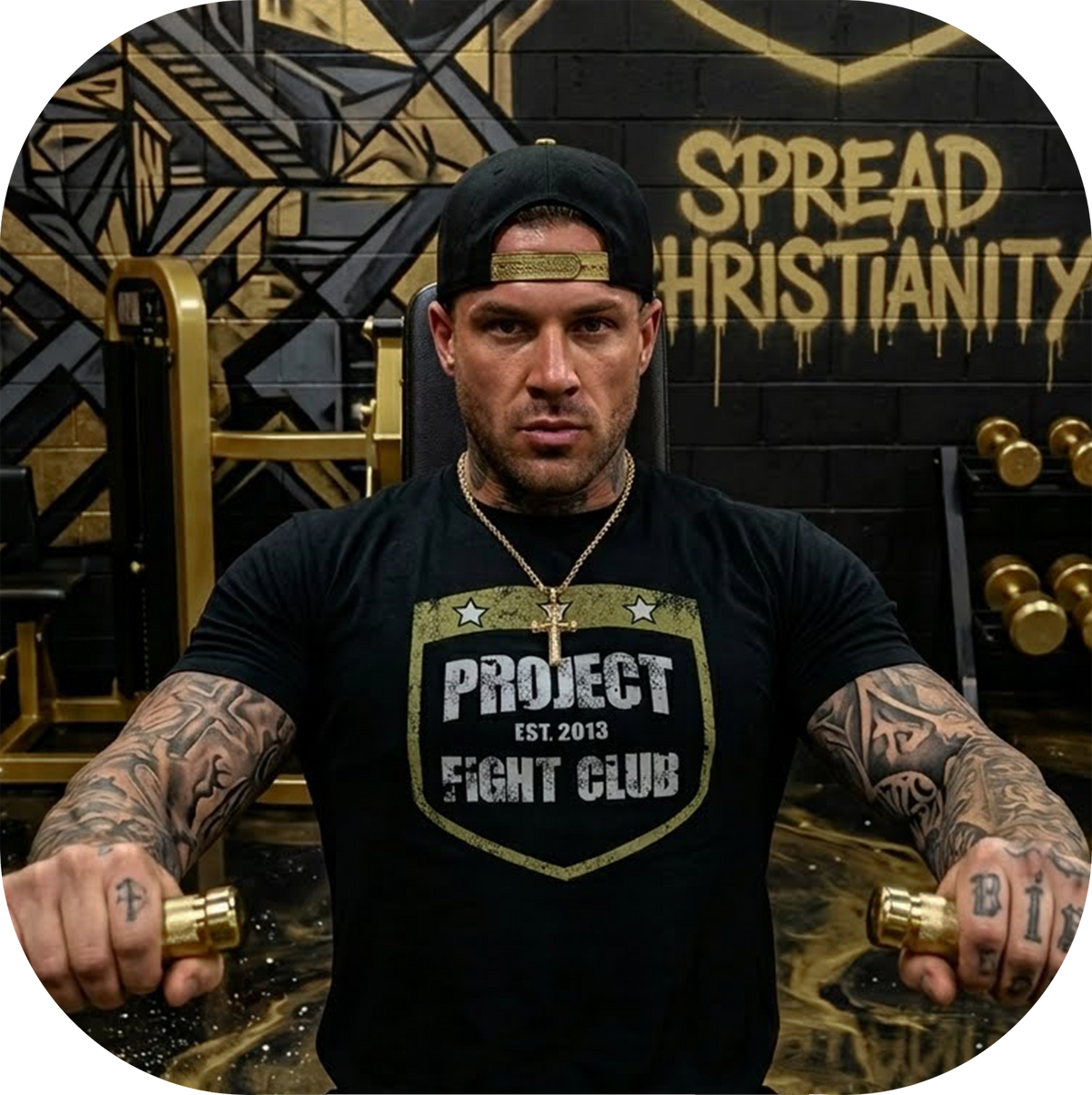 MENS BLACK T-SHIRT #7 - SPREAD CHRISTIANITY