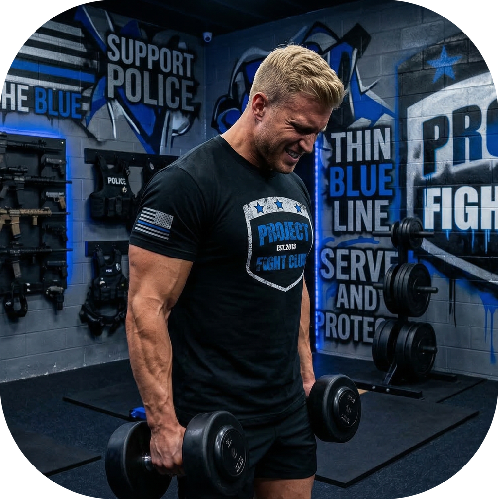 MENS BLACK T-SHIRT #7 - SUPPORT POLICE