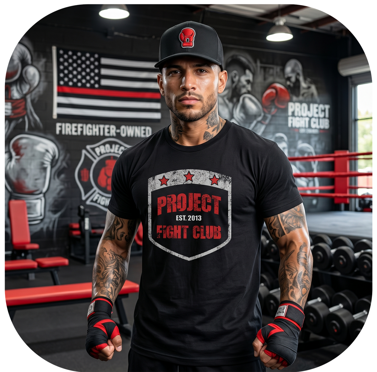 MENS BLACK T-SHIRT #7 - HONOR FIREFIGHTERS & EMTs