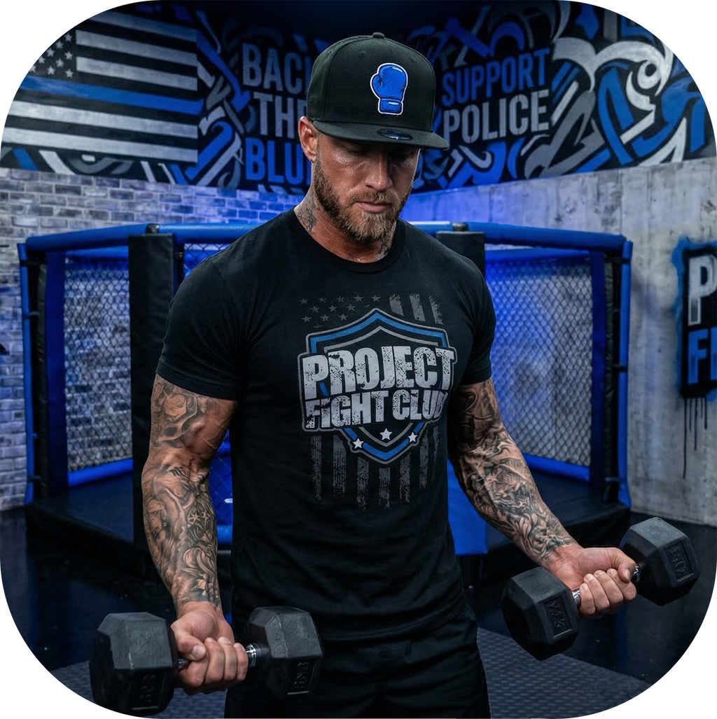 MENS BLACK T-SHIRT #9 - SUPPORT POLICE