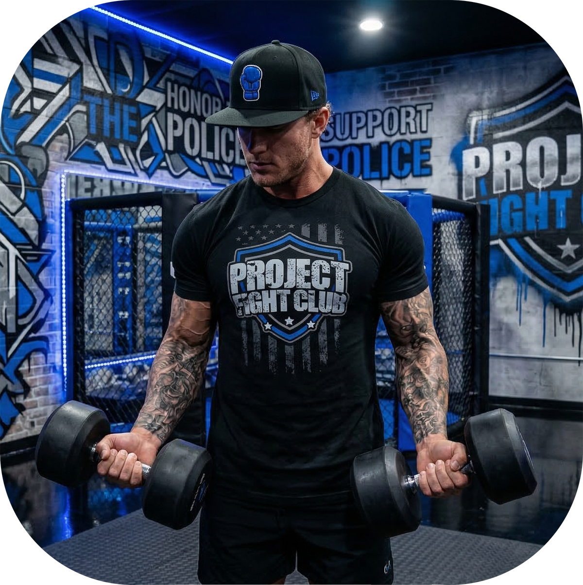 MENS BLACK T-SHIRT #9 - SUPPORT POLICE