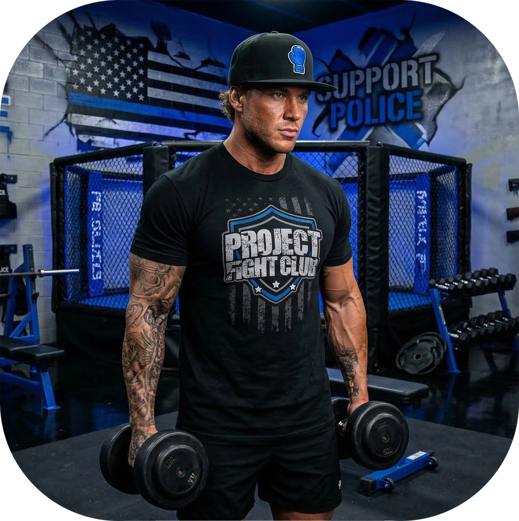 MENS BLACK T-SHIRT #9 - SUPPORT POLICE
