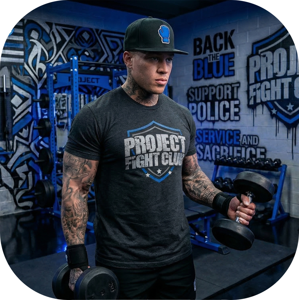 MENS CHARCOAL T-SHIRT - SUPPORT POLICE