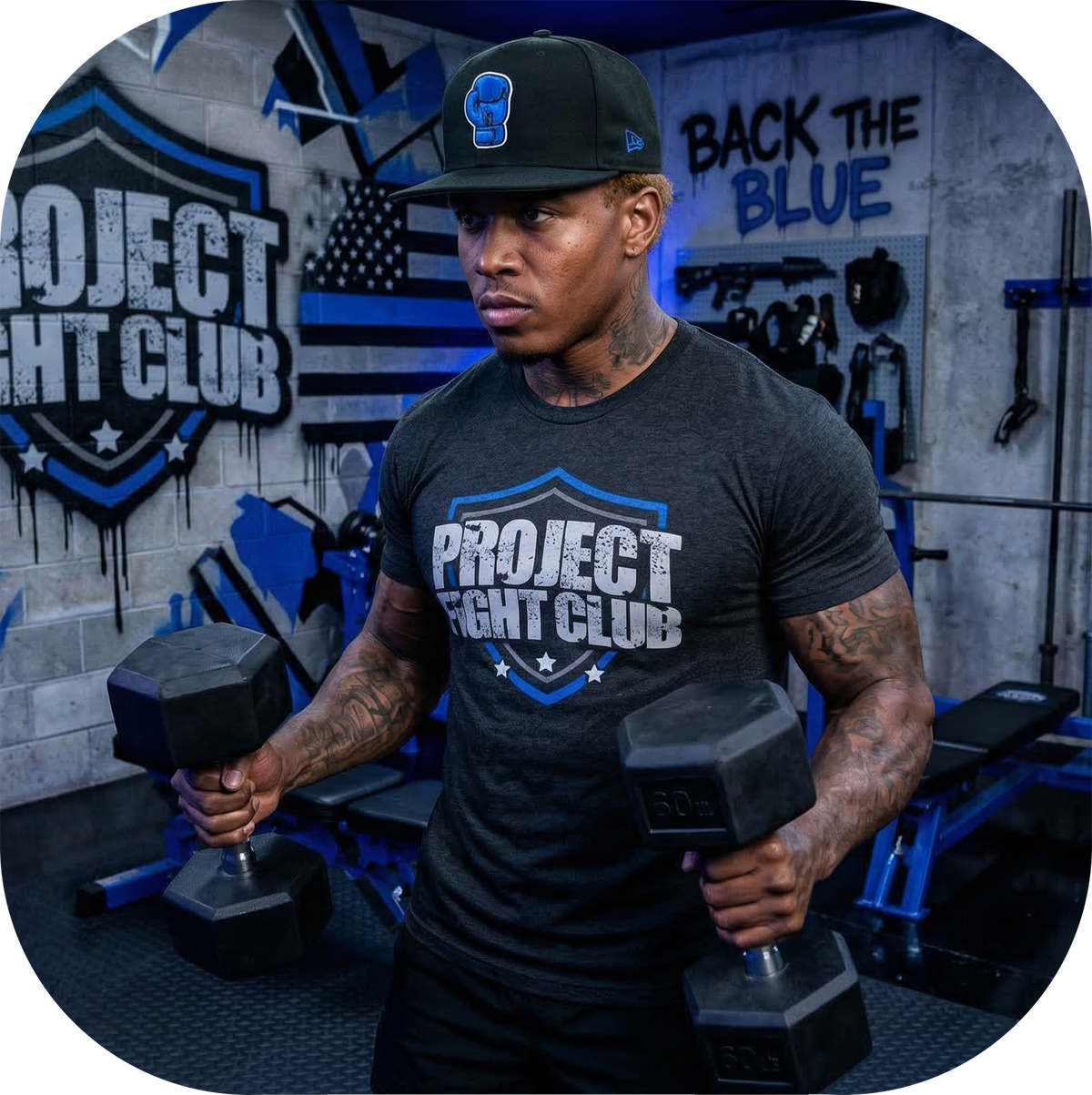 MENS CHARCOAL T-SHIRT - SUPPORT POLICE