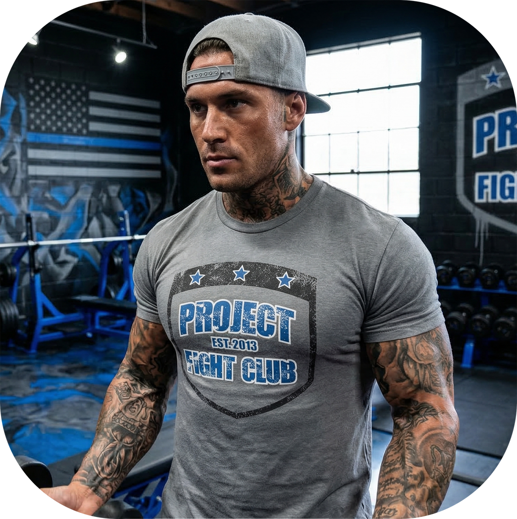 MENS GREY T-SHIRT #2 - SUPPORT POLICE