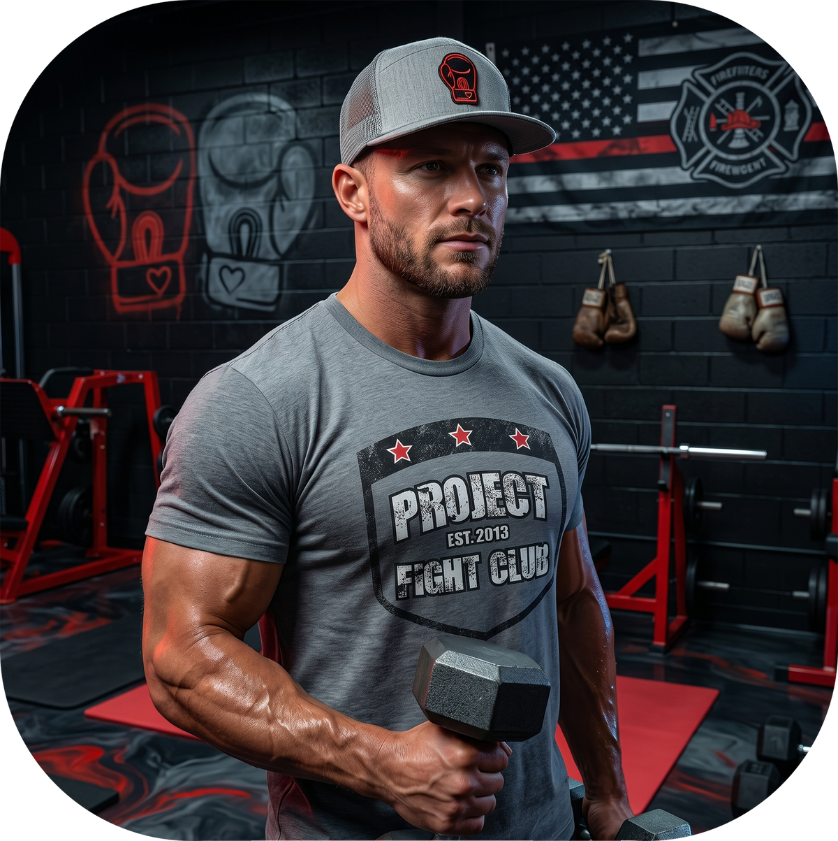 MENS GREY T-SHIRT #2 - HONOR FIREFIGHTERS & EMTs