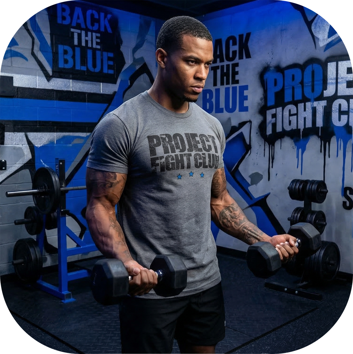 MENS GREY T-SHIRT - SUPPORT POLICE