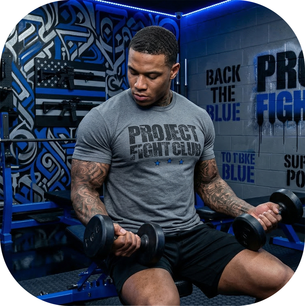 MENS GREY T-SHIRT - SUPPORT POLICE