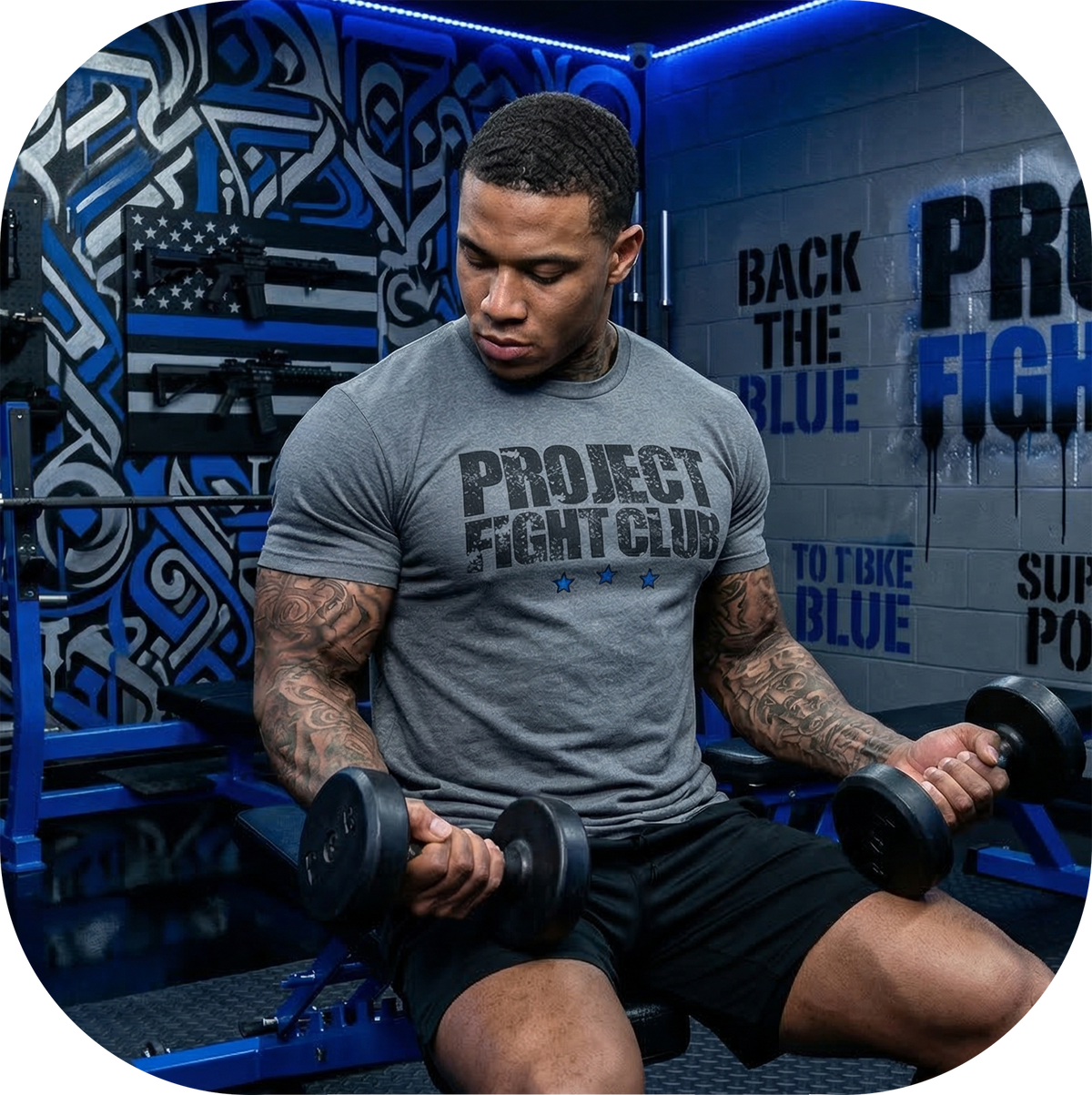 MENS GREY T-SHIRT - SUPPORT POLICE