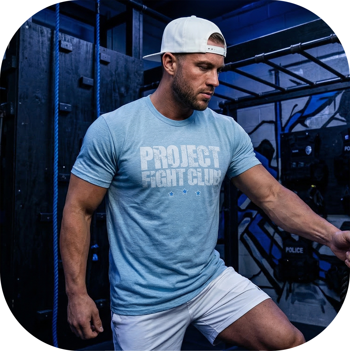 ICE BLUE T-SHIRT #2 - SUPPORT POLICE