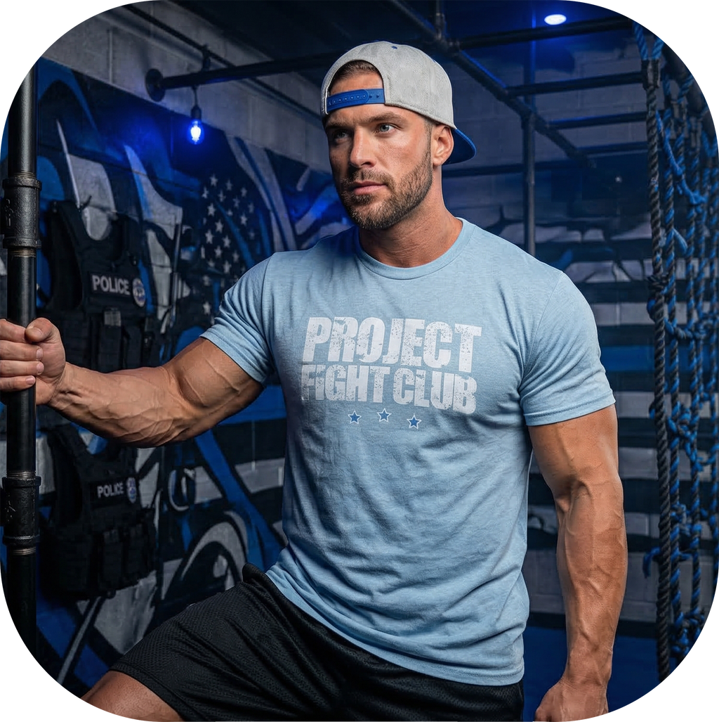 ICE BLUE T-SHIRT #2 - SUPPORT POLICE
