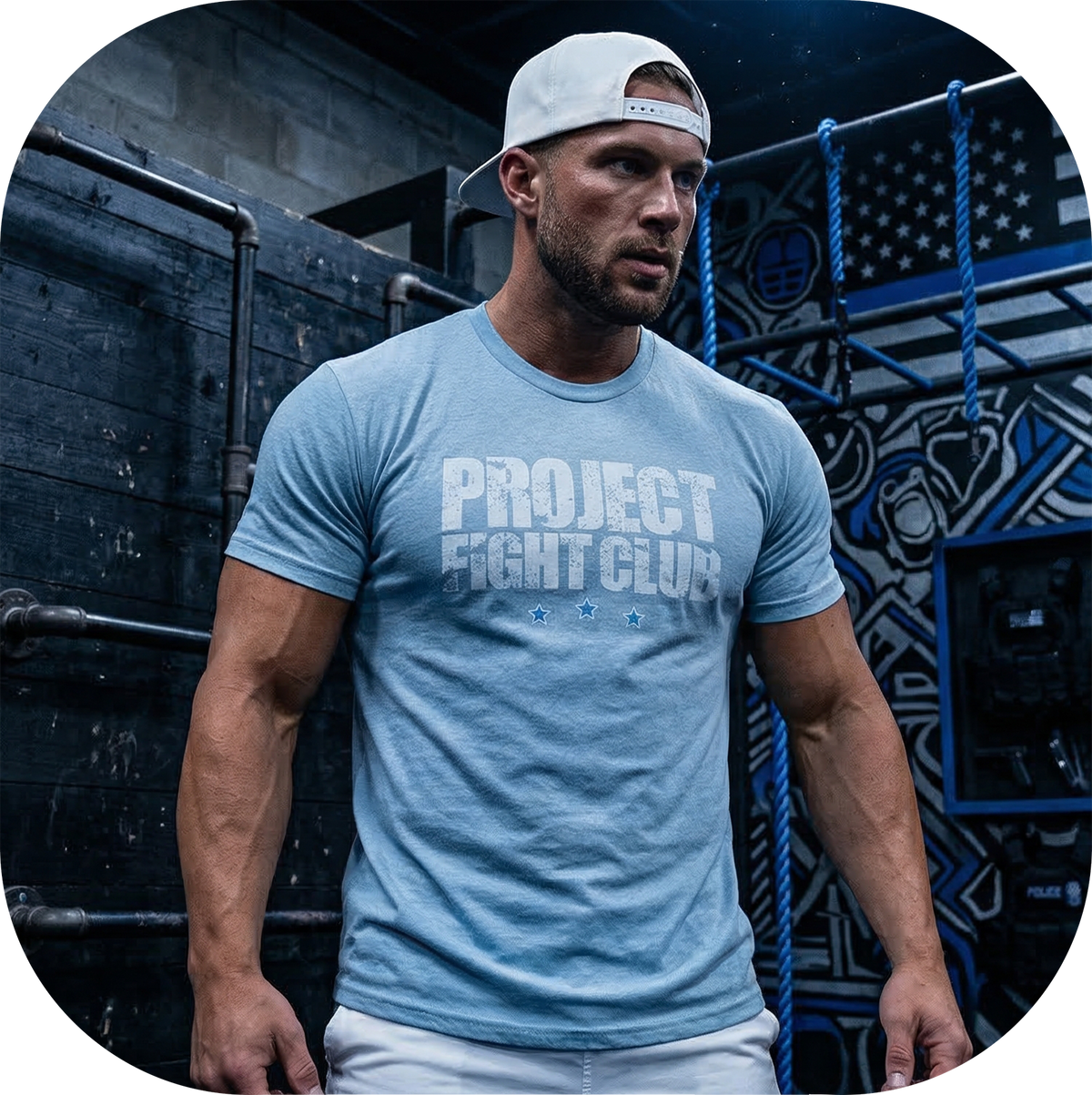 ICE BLUE T-SHIRT #2 - SUPPORT POLICE
