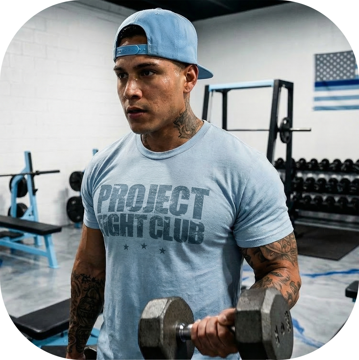 MENS ICE BLUE T-SHIRT - SUPPORT POLICE
