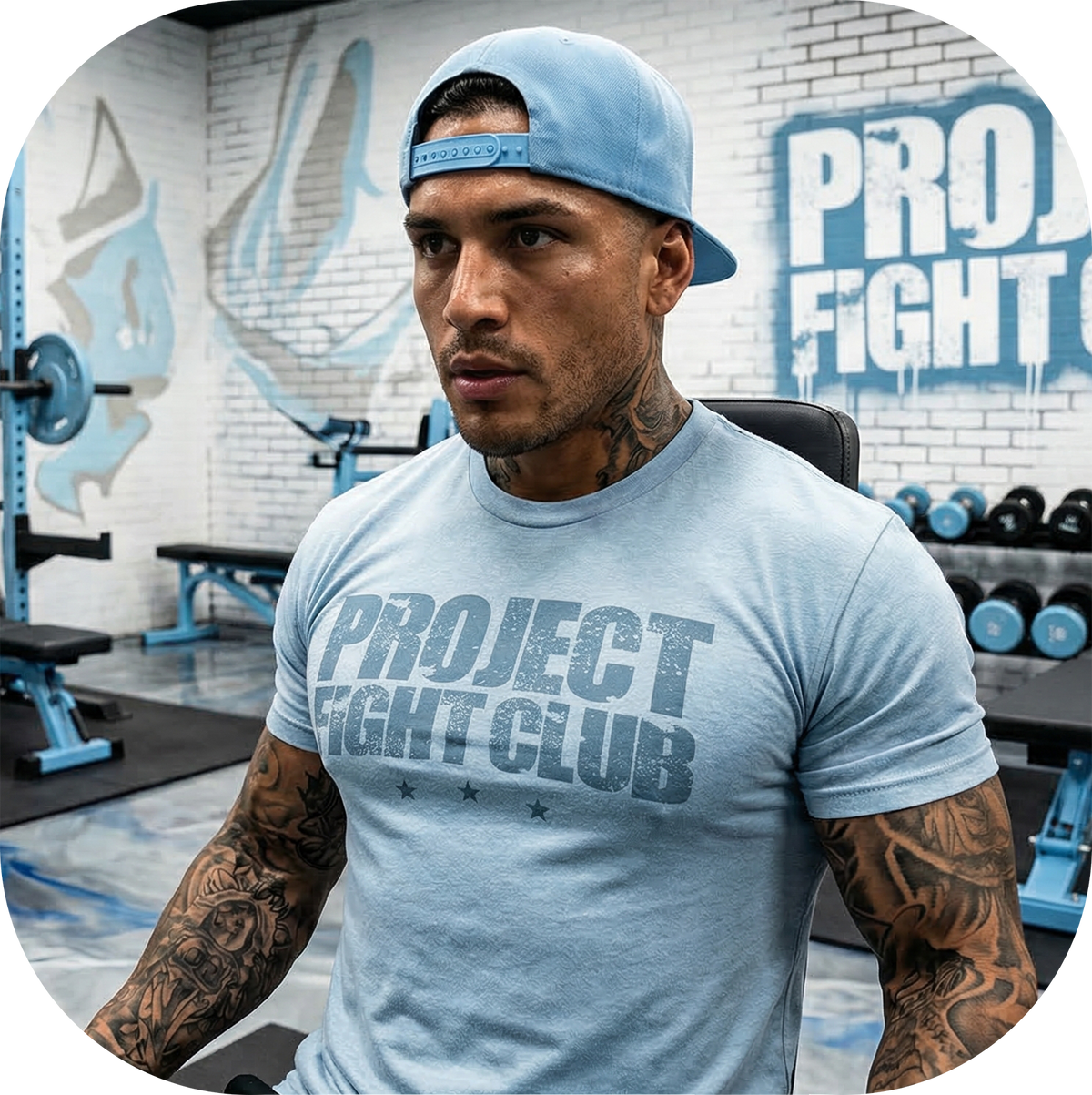 MENS ICE BLUE T-SHIRT - SUPPORT POLICE