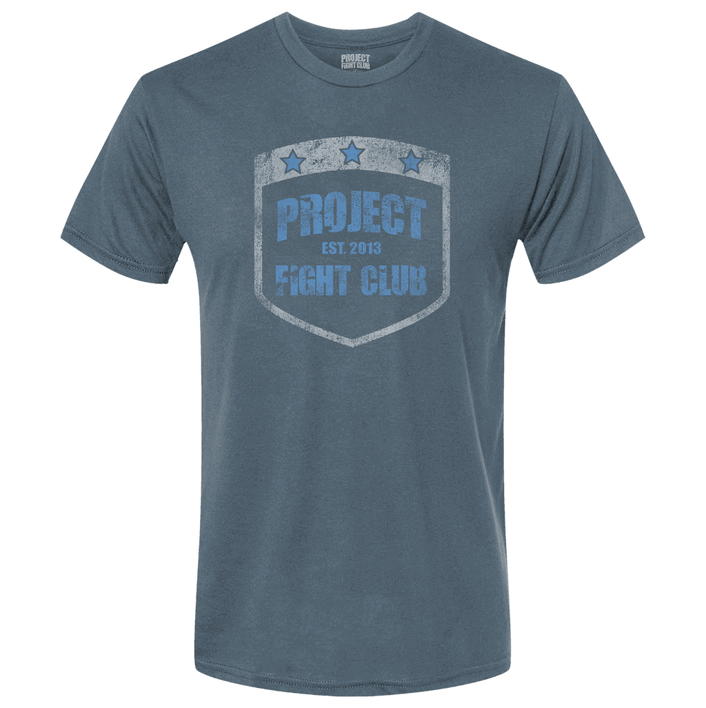 MENS INDIGO T-SHIRT - SUPPORT POLICE