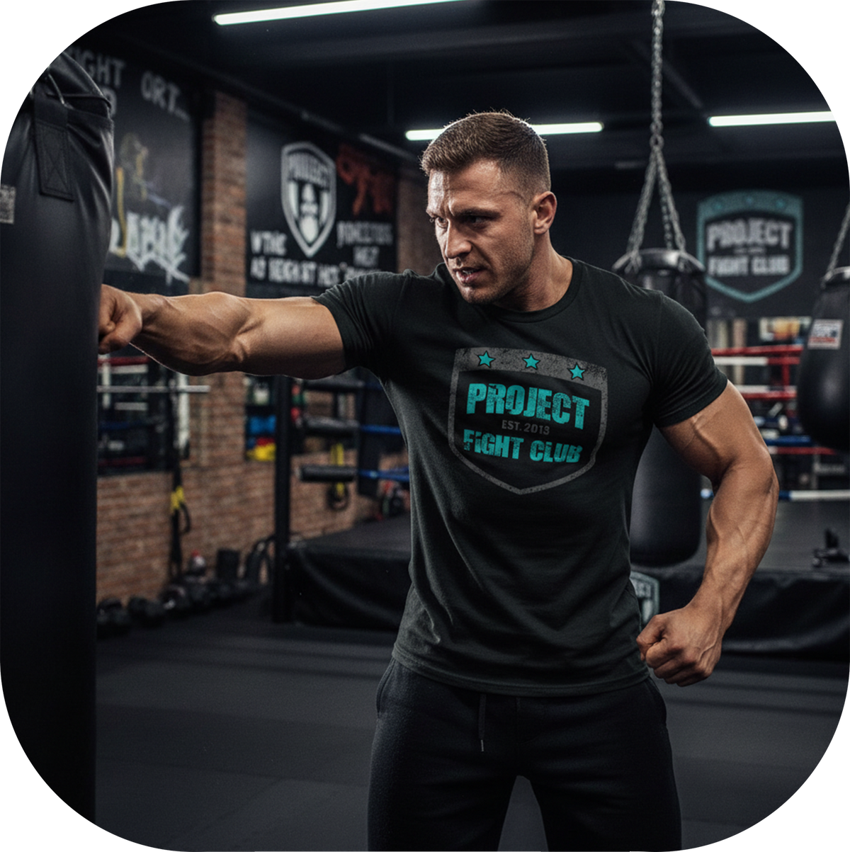 MENS BLACK T-SHIRT #5 - FIGHT ADDICTION