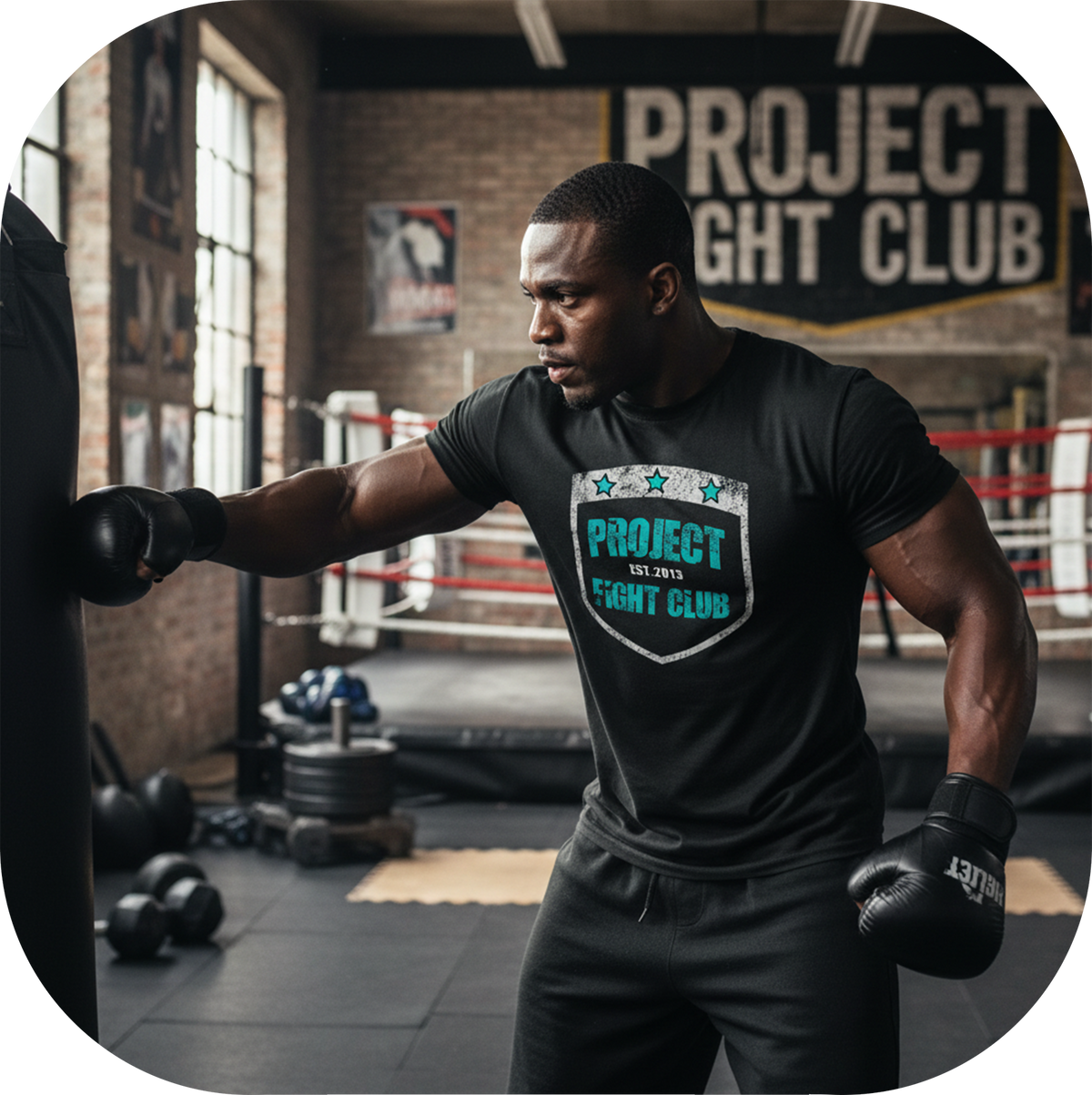 MENS BLACK T-SHIRT #7 - FIGHT ADDICTION