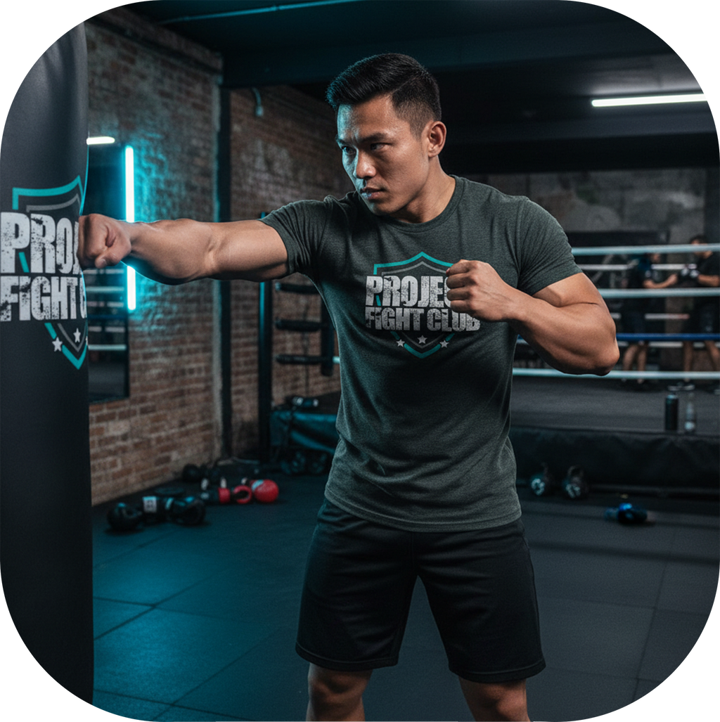 MENS CHARCOAL T-SHIRT - FIGHT ADDICTION