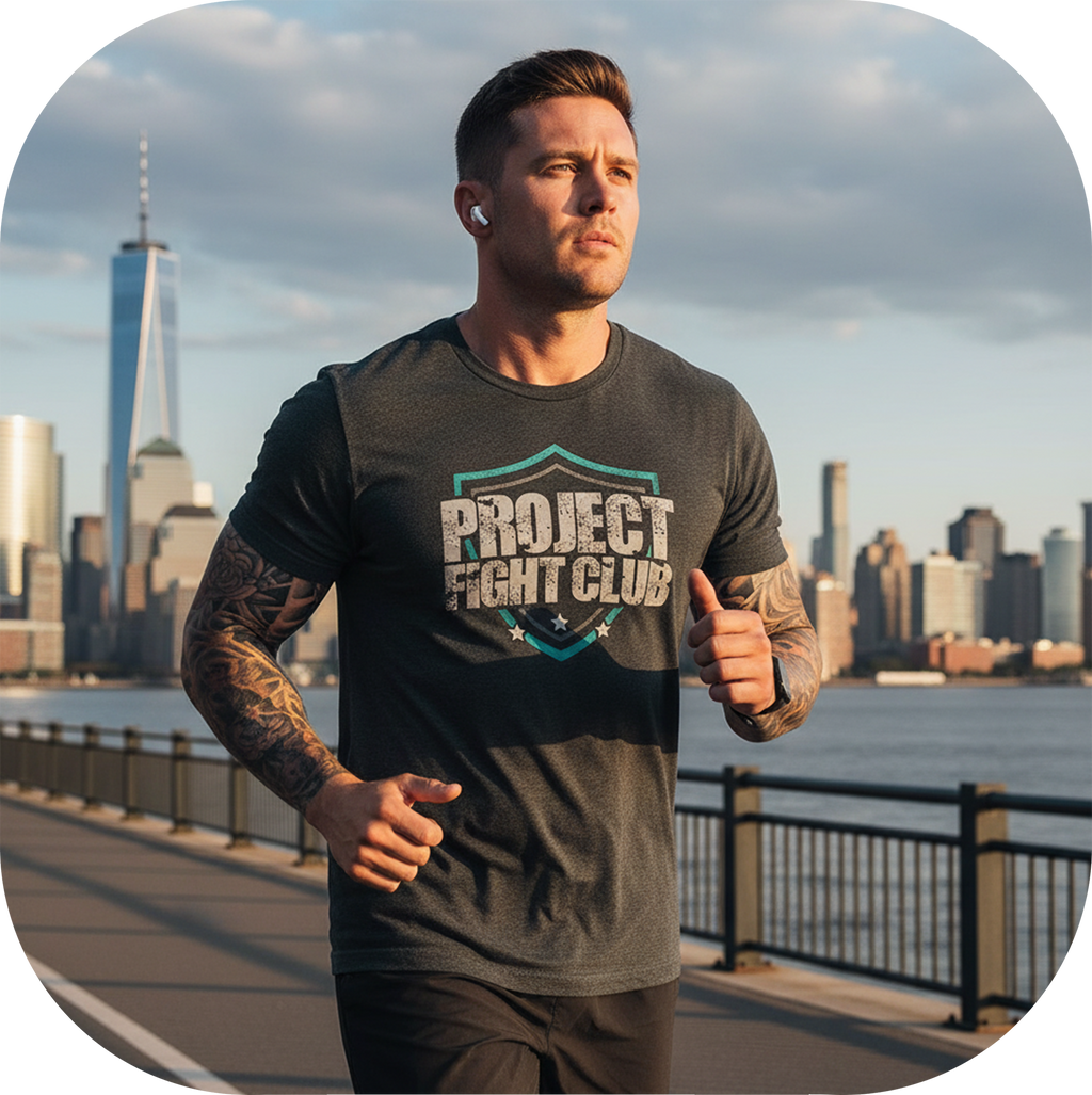 MENS CHARCOAL T-SHIRT - FIGHT ADDICTION