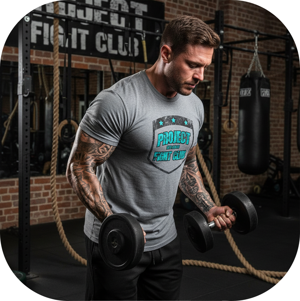 MENS GREY T-SHIRT #2 - FIGHT ADDICTION