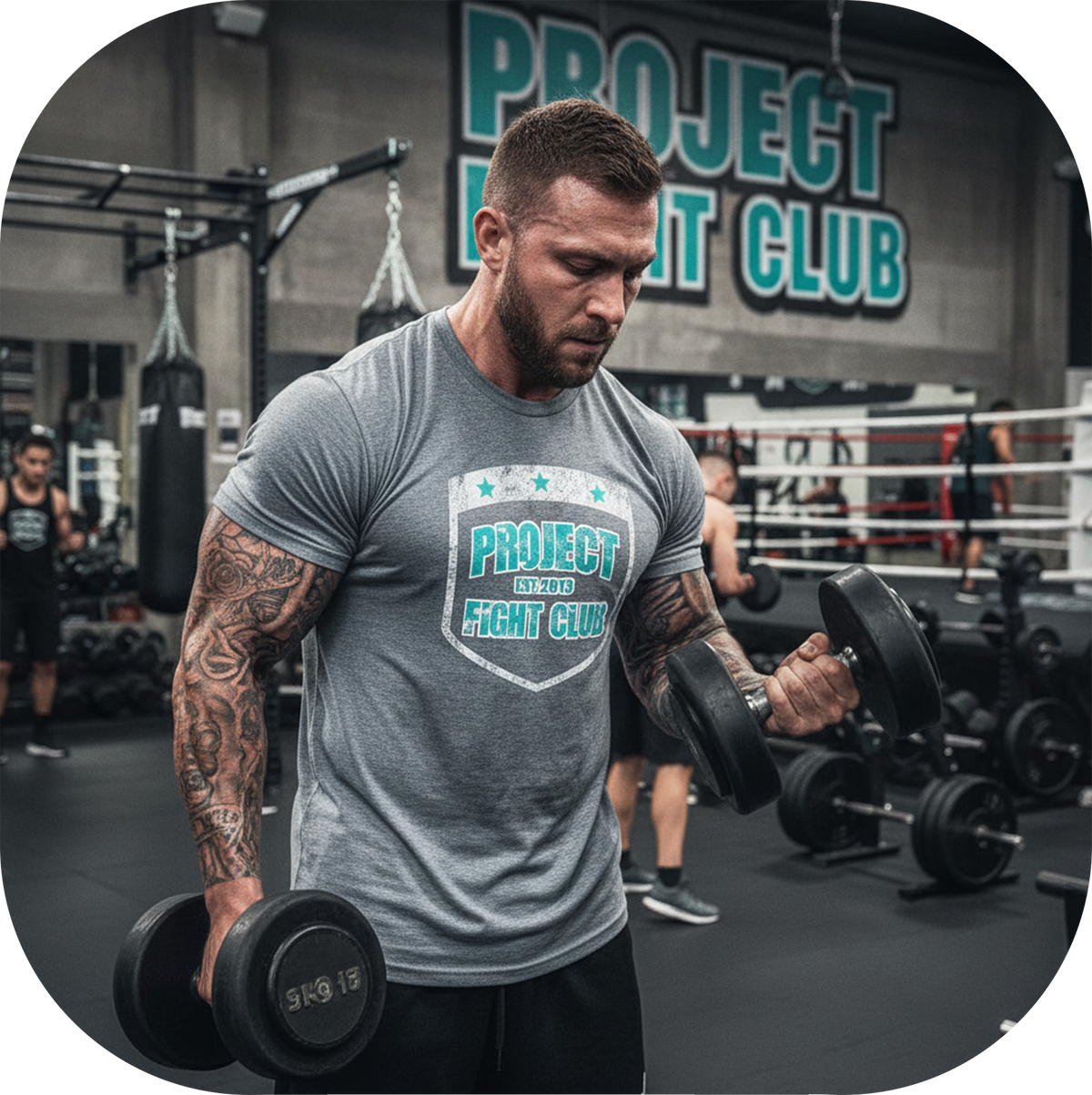 MENS GREY T-SHIRT #3 - FIGHT ADDICTION