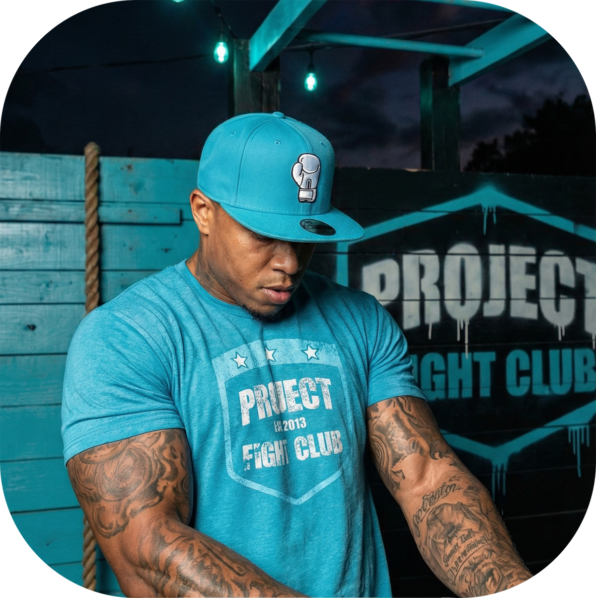 MENS TURQUOISE T-SHIRT - FIGHT ADDICTION