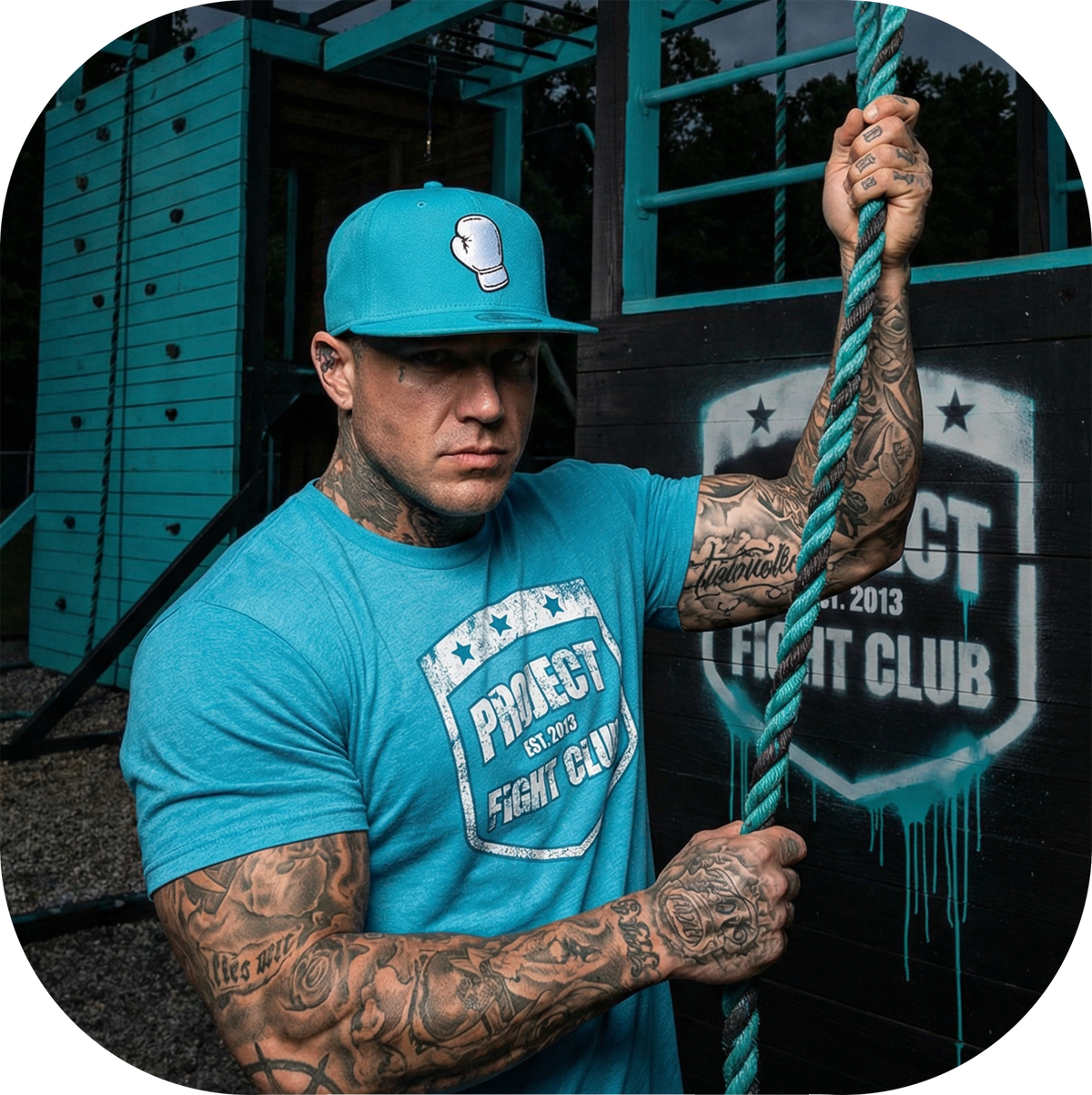 MENS TURQUOISE T-SHIRT #2 - FIGHT ADDICTION