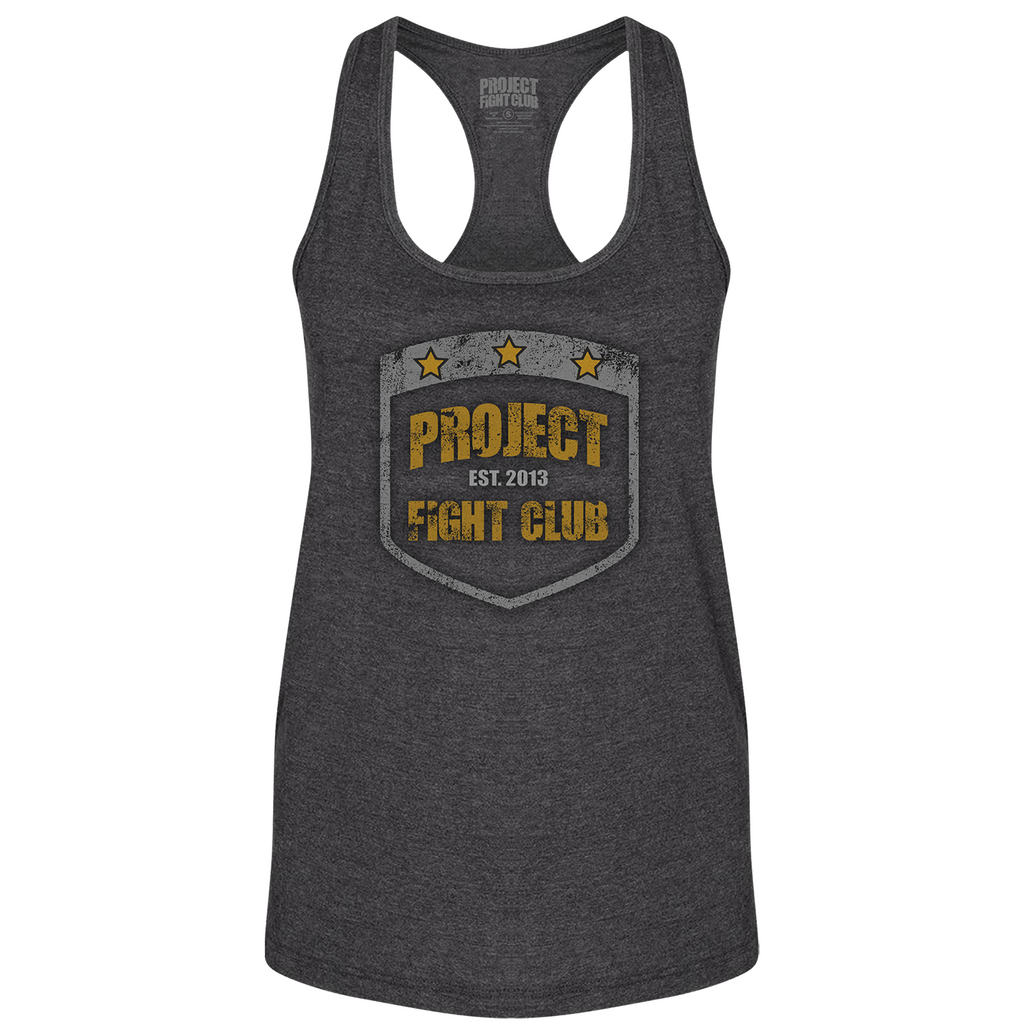 WOMENS DARK GREY RACERBACK TANK #2 - PROTECT ANIMALS & WILDLIFE