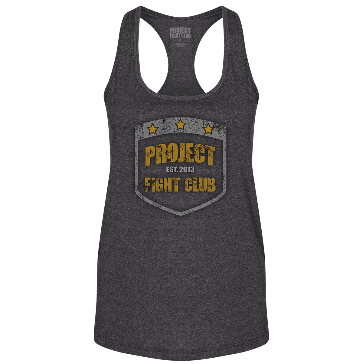 WOMENS DARK GREY RACERBACK TANK #2 - PROTECT ANIMALS & WILDLIFE