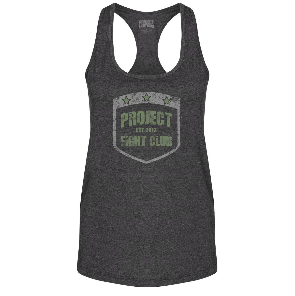 WOMENS DARK GREY RACERBACK TANK 2 - HONOR SOLDIERS & VETERANS