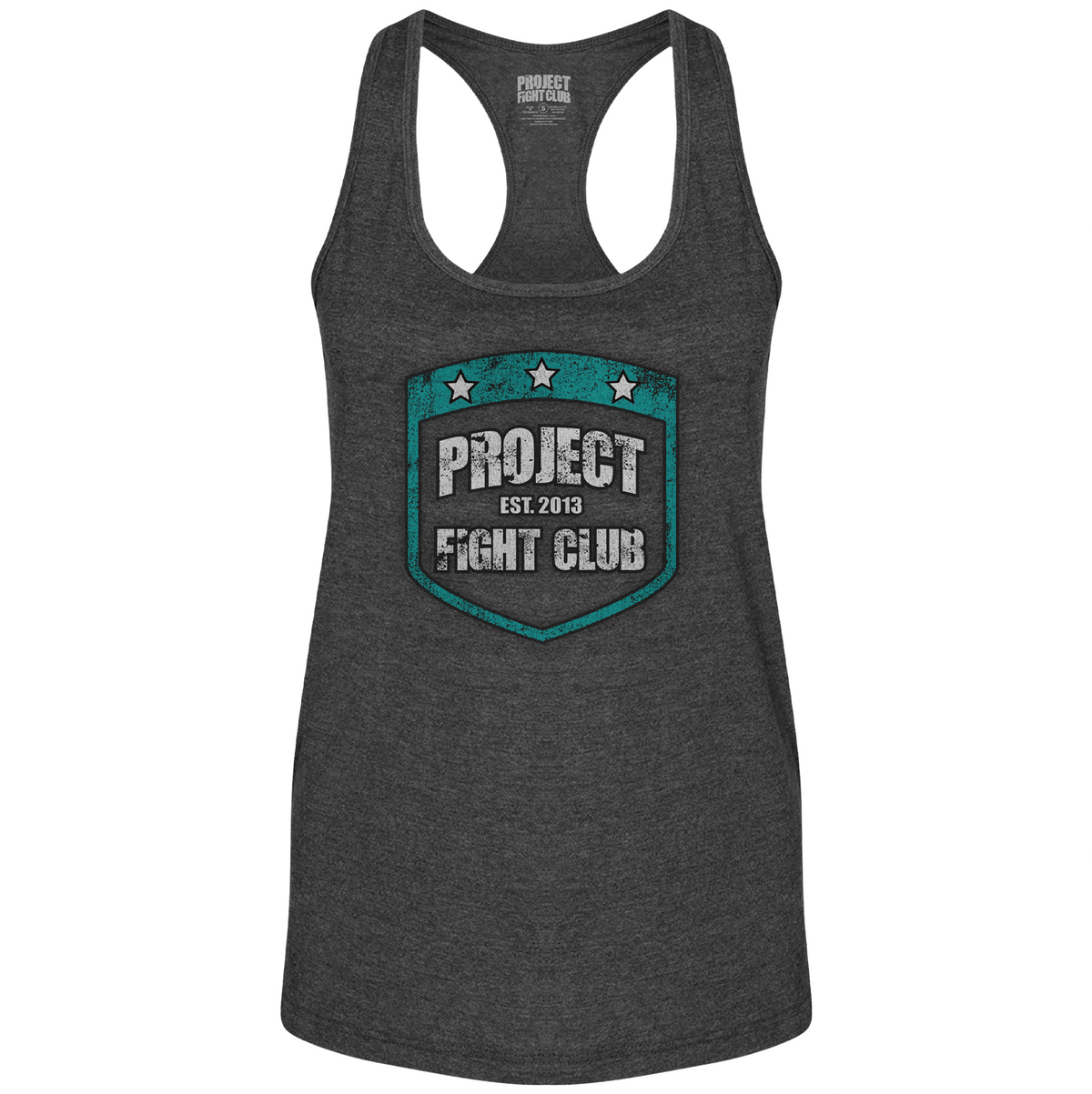 WOMENS DARK GREY RACERBACK TANK - FIGHT ADDICTION