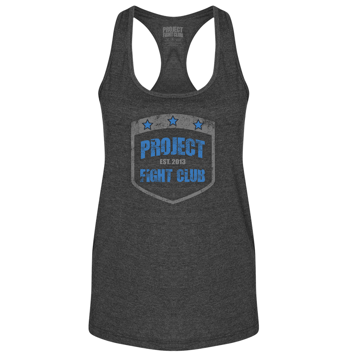 WOMENS DARK GREY RACERBACK TANK #2 - SUPPORT POLICE