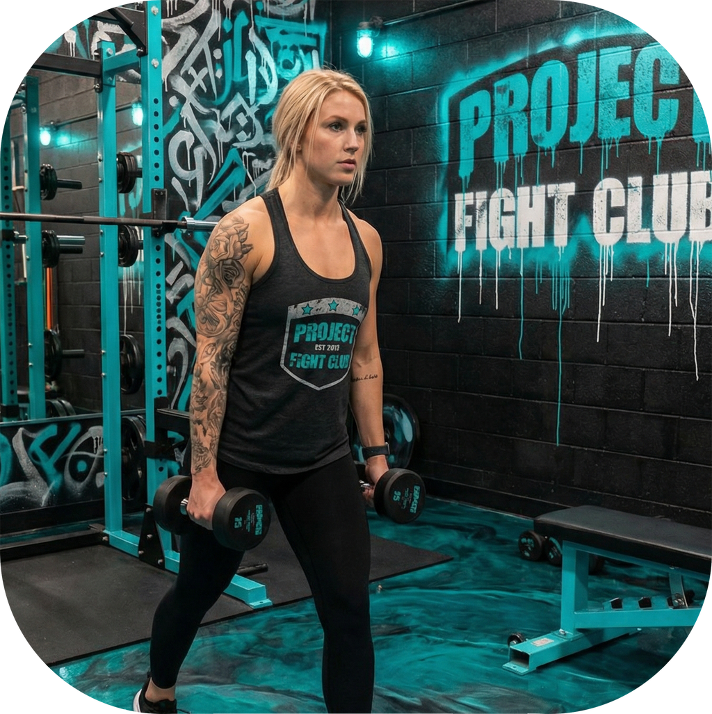 WOMENS DARK GREY RACERBACK TANK #2 - FIGHT ADDICTION