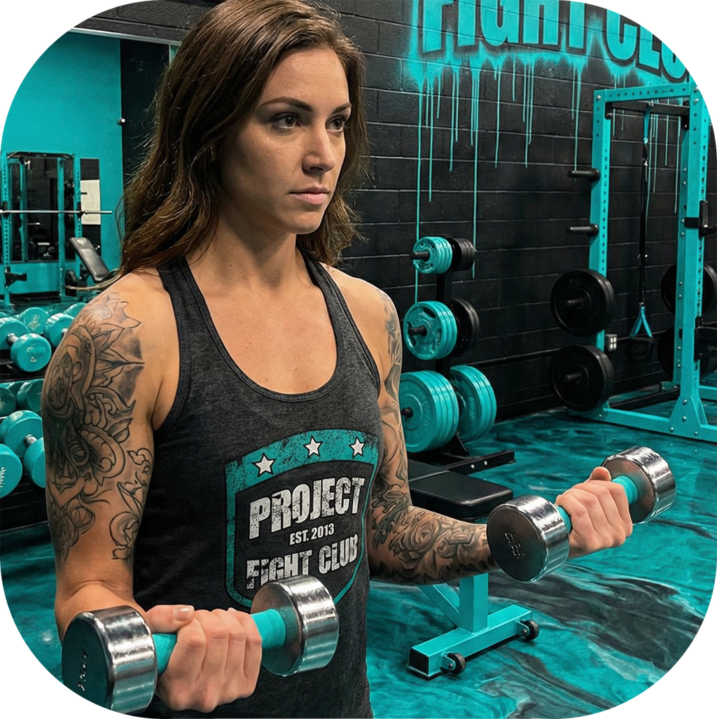 WOMENS DARK GREY RACERBACK TANK - FIGHT ADDICTION