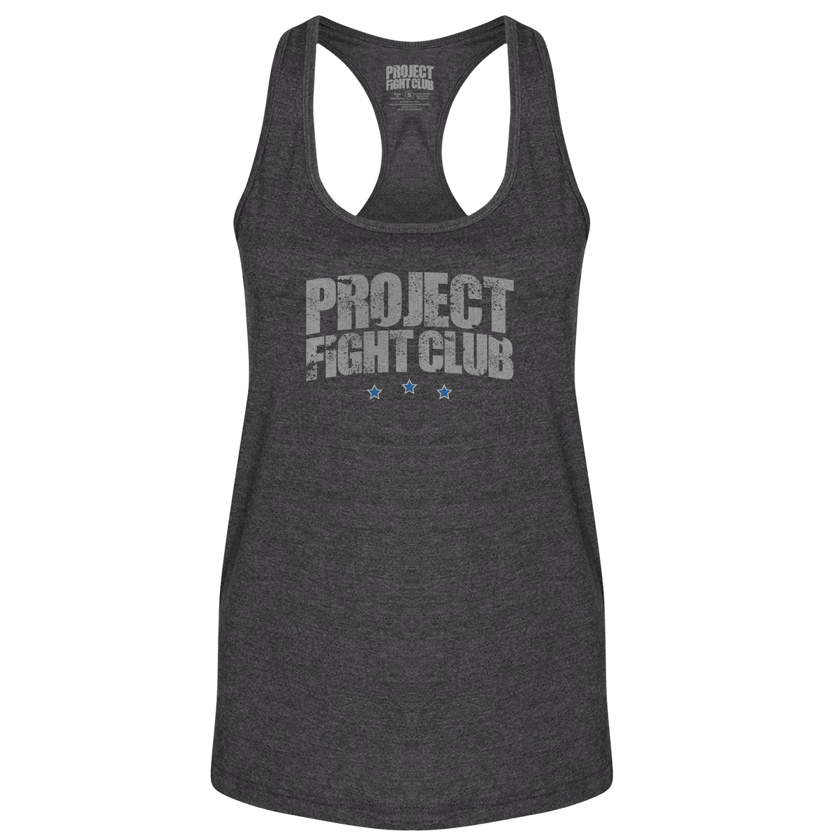 WOMENS DARK GREY RACERBACK TANK - SUPPORT POLICE
