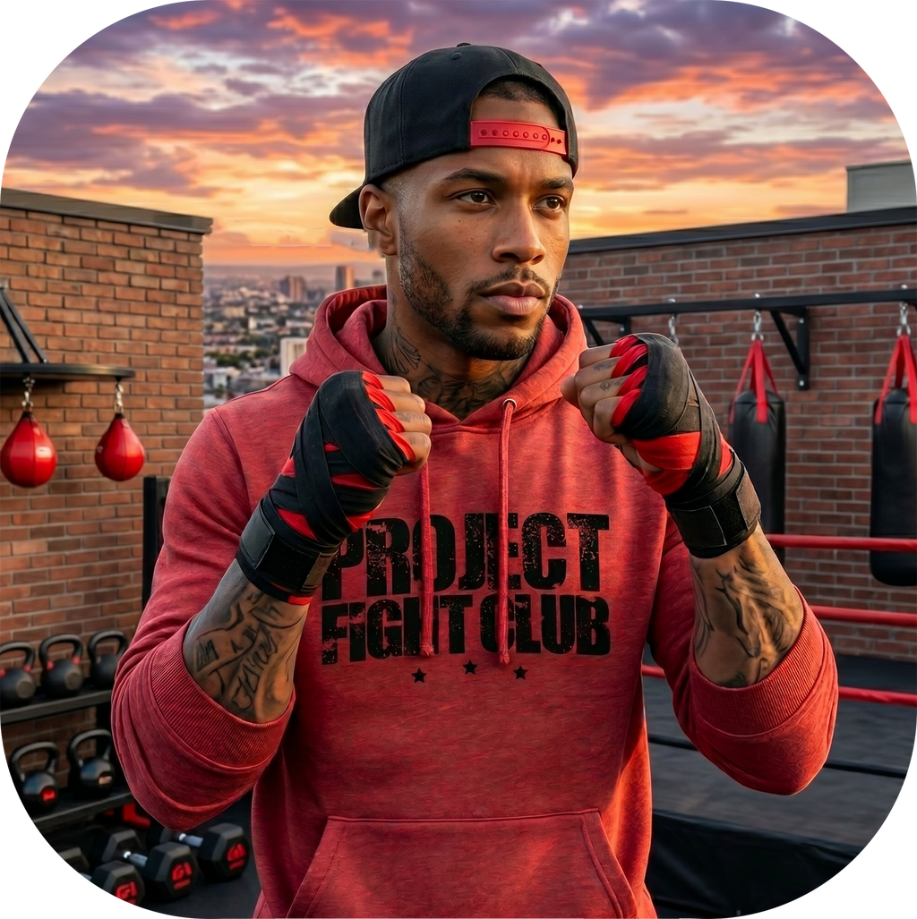 HEATHER RED MIDWEIGHT HOODIE - HONOR FIREFIGHTERS & EMTs