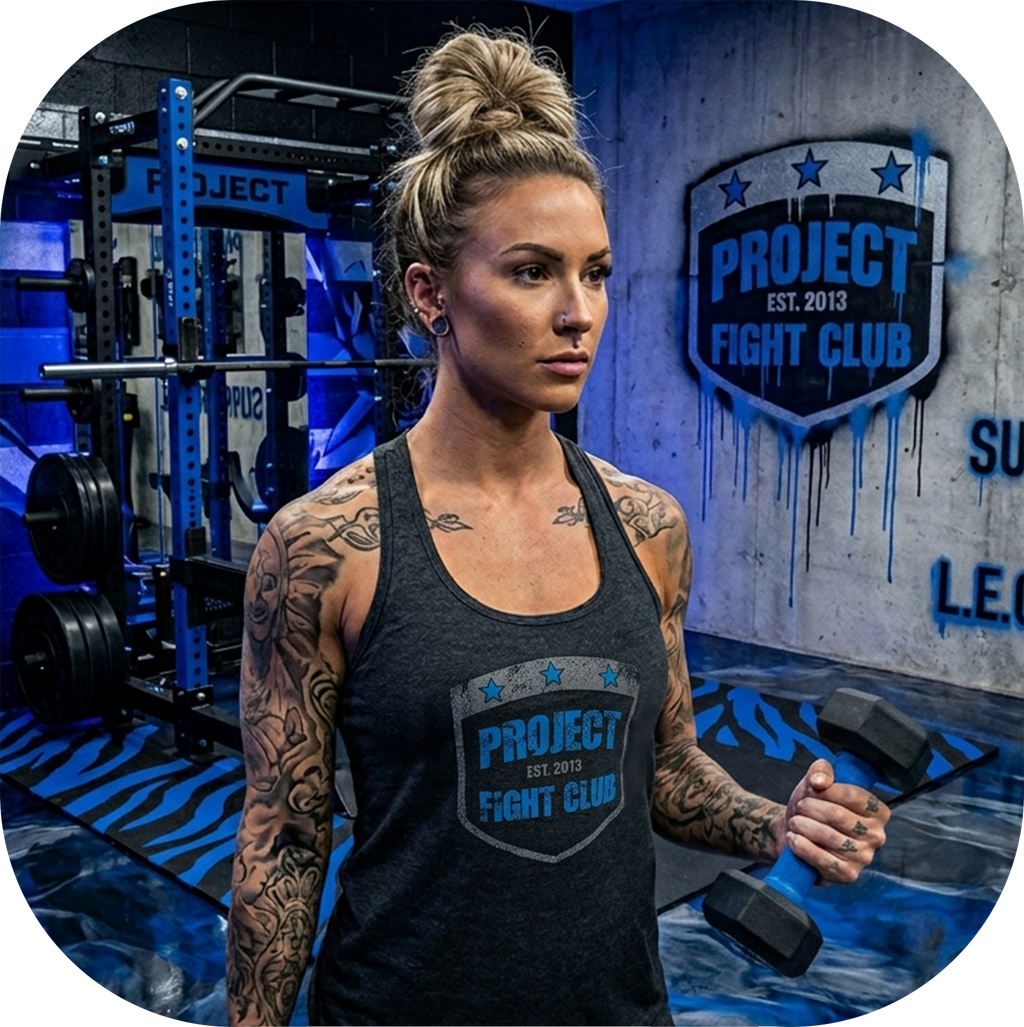 WOMENS DARK GREY RACERBACK TANK #2 - SUPPORT POLICE