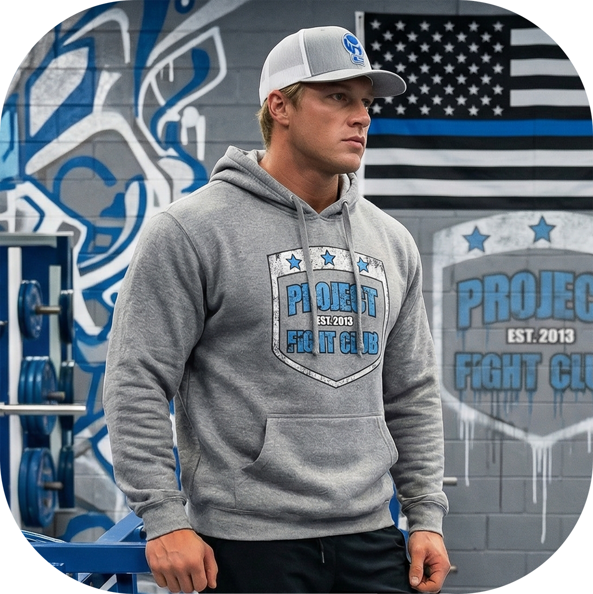 GUNMETAL MIDWEIGHT HOODIE #2 - SUPPORT POLICE