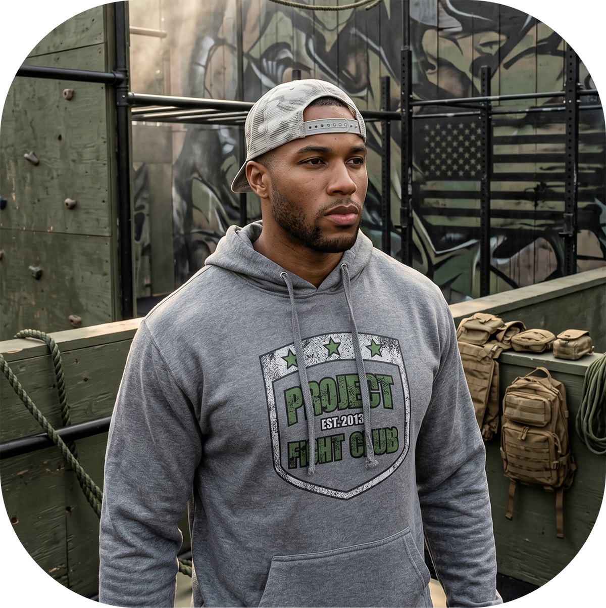 GREY MIDWEIGHT HOODIE 2 - HONOR SOLDIERS & VETERANS
