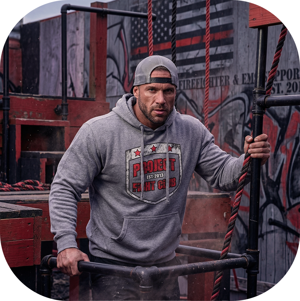 GREY MIDWEIGHT HOODIE 2 - HONOR FIREFIGHTERS & EMTs