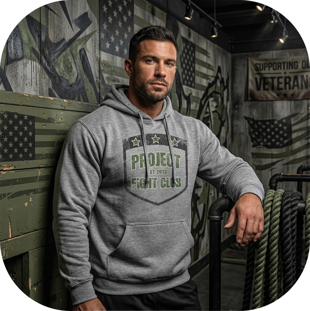 GREY MIDWEIGHT HOODIE - HONOR SOLDIERS & VETERANS