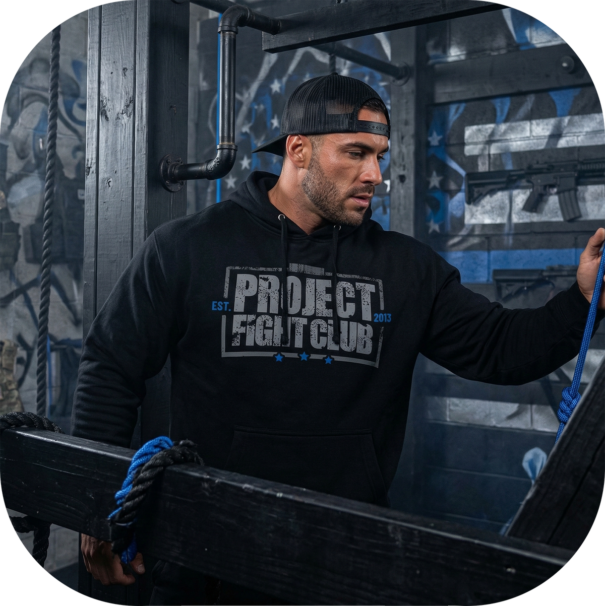 BLACK MIDWEIGHT HOODIE - SUPPORT POLICE