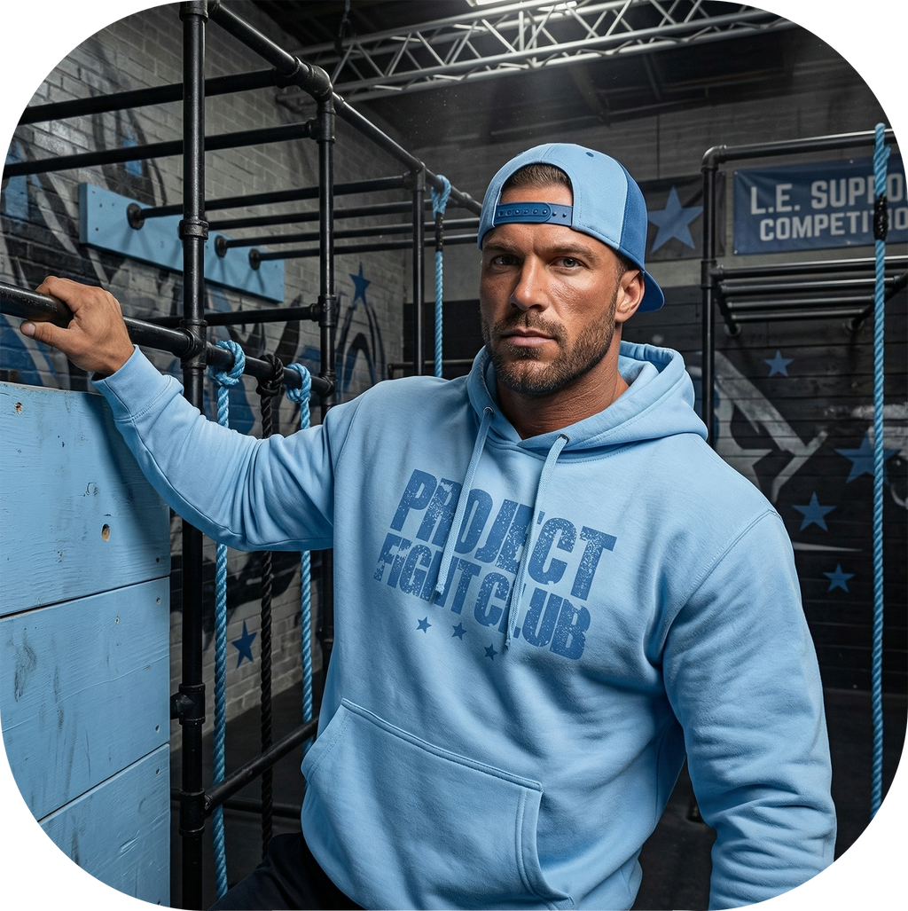 AQUA MIDWEIGHT HOODIE - SUPPORT POLICE