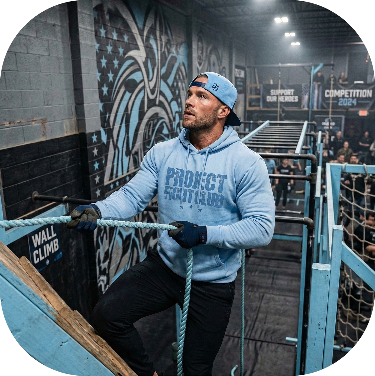 AQUA MIDWEIGHT HOODIE - SUPPORT POLICE