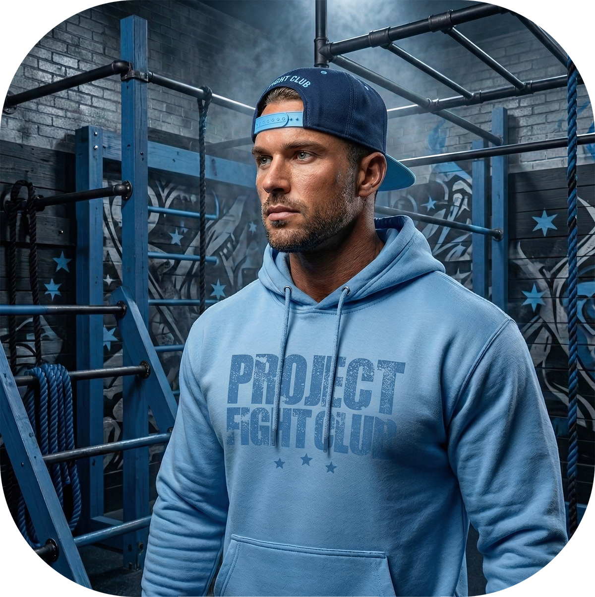 AQUA MIDWEIGHT HOODIE - SUPPORT POLICE