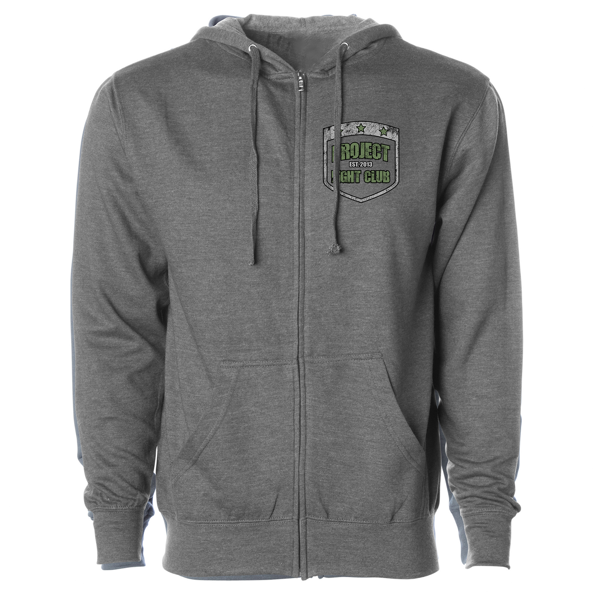 GUNMETAL MIDWEIGHT ZIP HOODIE - HONOR SOLDIERS & VETERANS